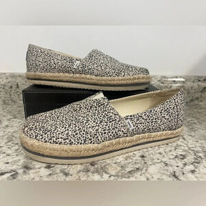 TOMS - WOMENS ALPARGATA PLATFORM ROPE ESPADRILLE Slip on Leopard Size 8.5